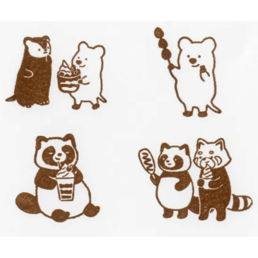 【共8款】NB社 「山葉町內會」木頭印章4顆組 鄉村風小動物 日本製【立夏手帳生活】-細節圖7