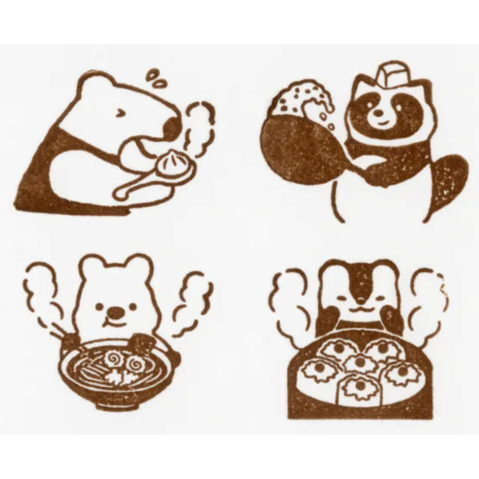 【共8款】NB社 「山葉町內會」木頭印章4顆組 鄉村風小動物 日本製【立夏手帳生活】-細節圖8
