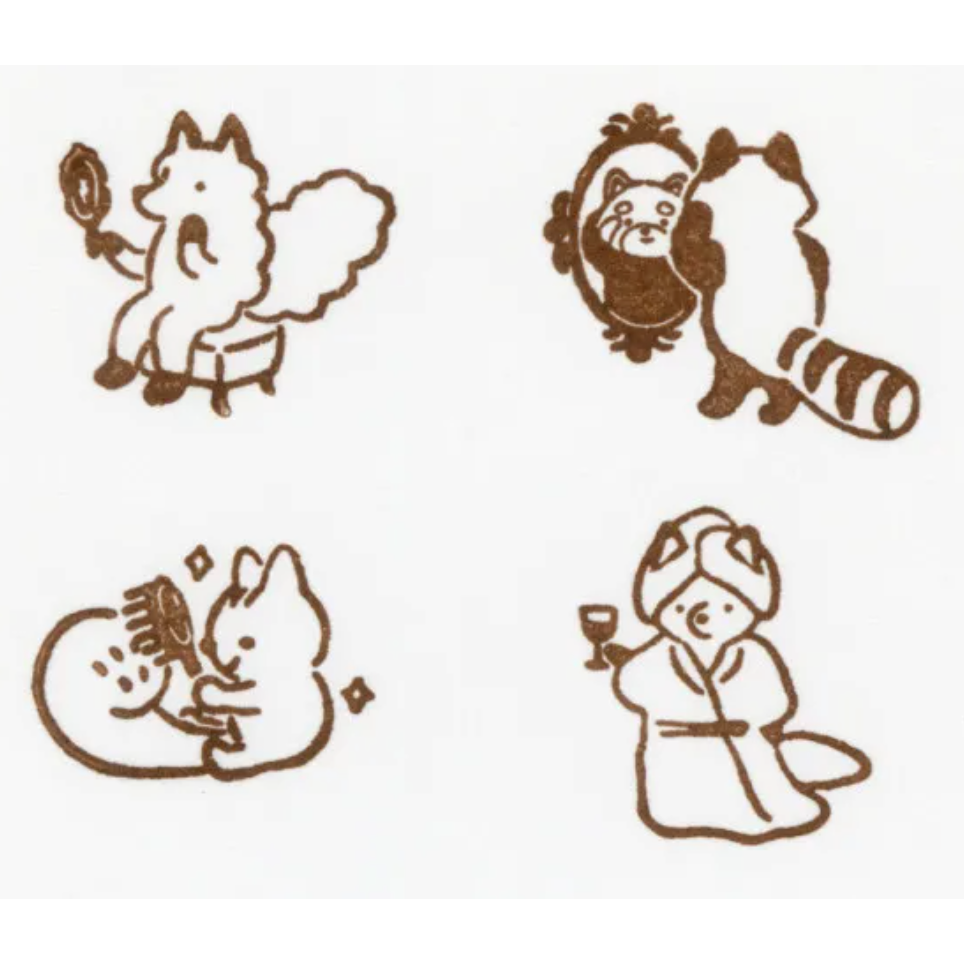 【共8款】NB社 「山葉町內會」木頭印章4顆組 鄉村風小動物 日本製【立夏手帳生活】-細節圖11