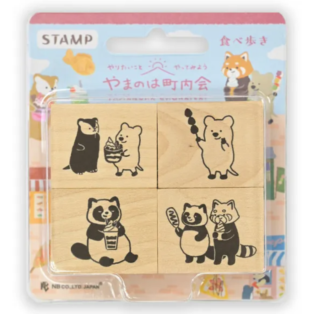 【共8款】NB社 「山葉町內會」木頭印章4顆組 鄉村風小動物 日本製【立夏手帳生活】-規格圖11