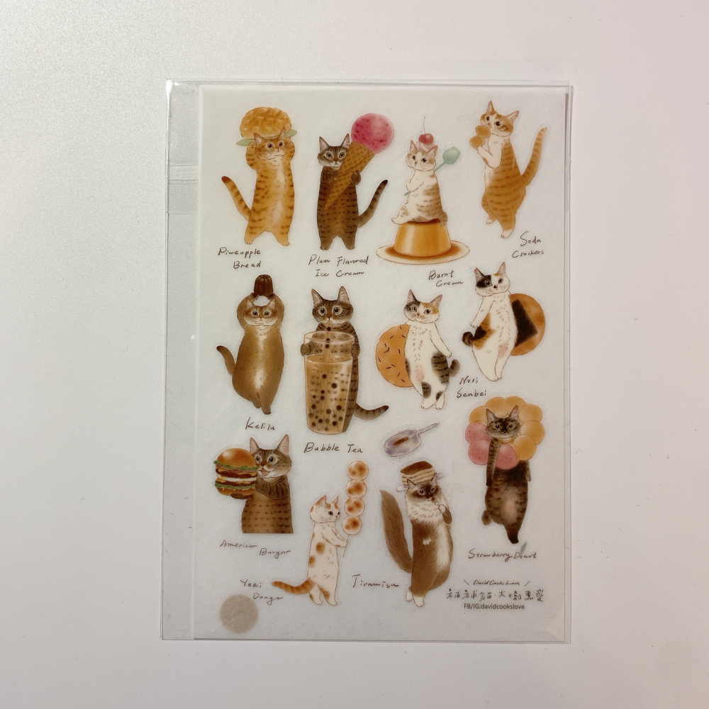 【共3款】補補貓・大衛煮愛 貓咪轉印貼紙【立夏手帳生活】-細節圖2