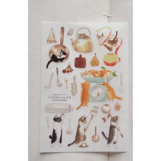 【追加新2款】補補貓・大衛煮愛 貓咪轉印貼紙【立夏手帳生活】-細節圖2