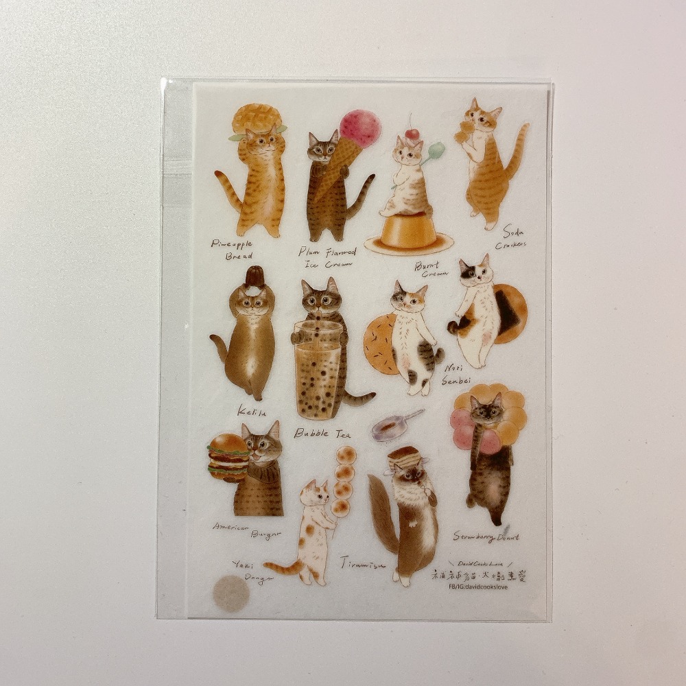 【共3款】補補貓・大衛煮愛 貓咪轉印貼紙【立夏手帳生活】-規格圖4