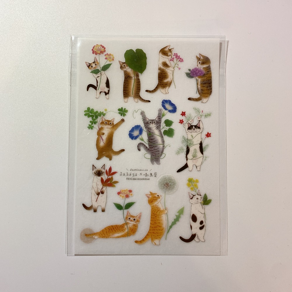 【共3款】補補貓・大衛煮愛 貓咪轉印貼紙【立夏手帳生活】-規格圖4