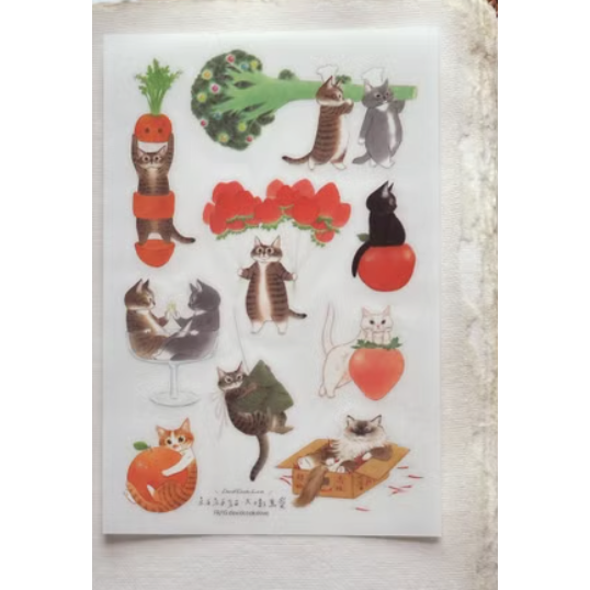 【追加新2款】補補貓・大衛煮愛 貓咪轉印貼紙【立夏手帳生活】-規格圖7