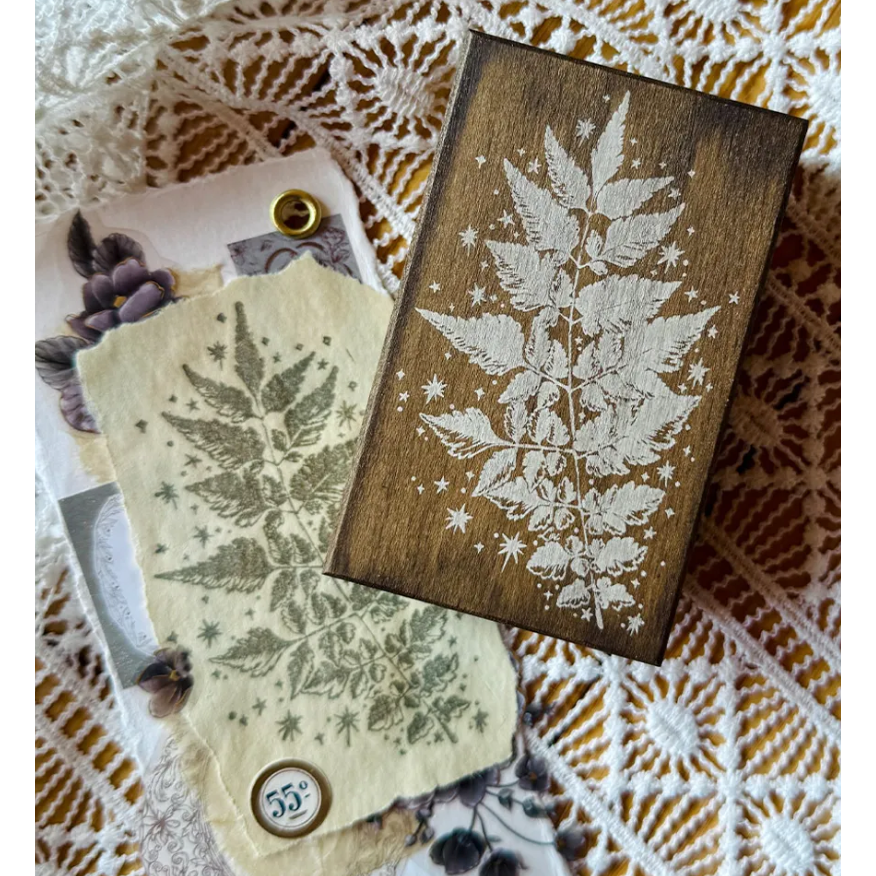 【最新6款】樂意 日常光點染木印章「後院的葉子/欒樹的葉子/古老的信紙/厚厚的信封/光與繡球/晨光與花」【立夏手帳生活】-細節圖2