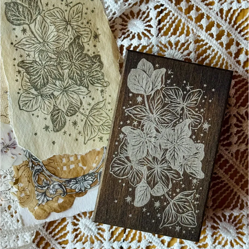 【最新6款】樂意 日常光點染木印章「後院的葉子/欒樹的葉子/古老的信紙/厚厚的信封/光與繡球/晨光與花」【立夏手帳生活】-細節圖5