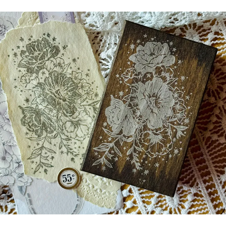 【最新6款】樂意 日常光點染木印章「後院的葉子/欒樹的葉子/古老的信紙/厚厚的信封/光與繡球/晨光與花」【立夏手帳生活】-細節圖6