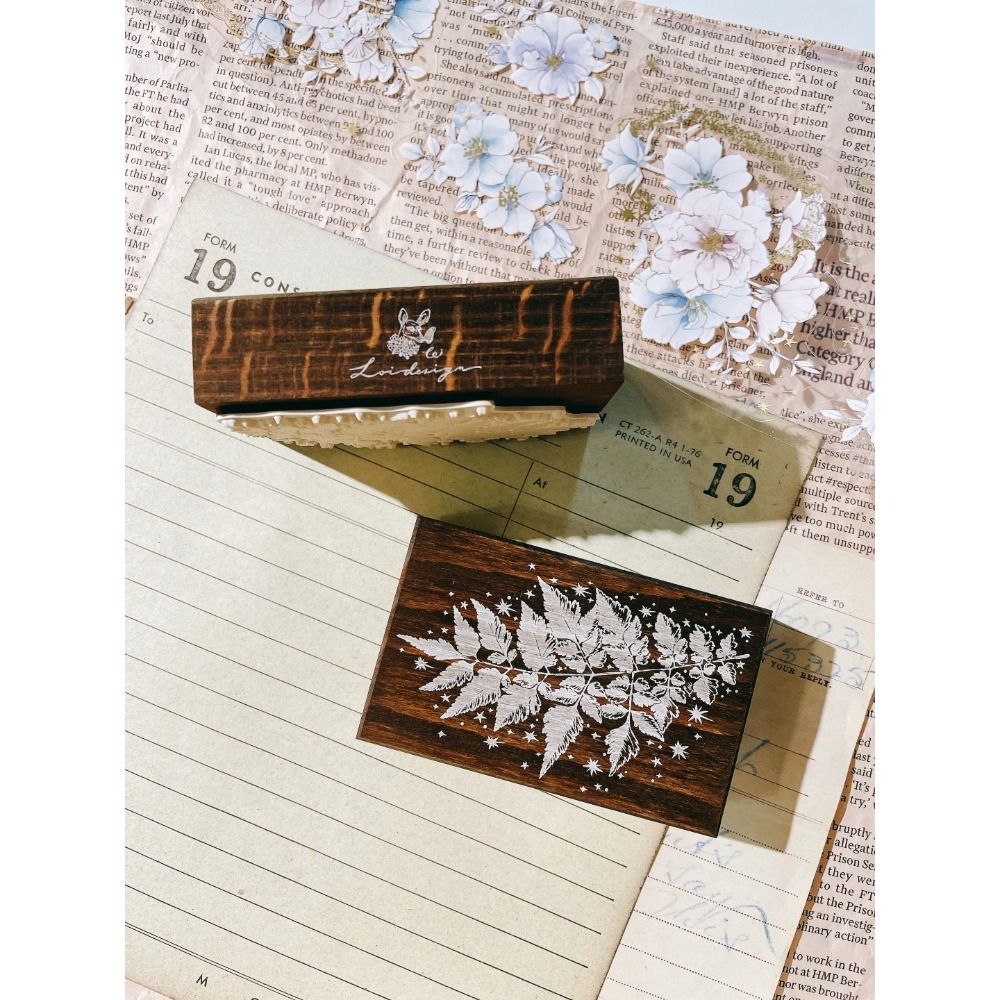 【最新6款】樂意 日常光點染木印章「後院的葉子/欒樹的葉子/古老的信紙/厚厚的信封/光與繡球/晨光與花」【立夏手帳生活】-規格圖6