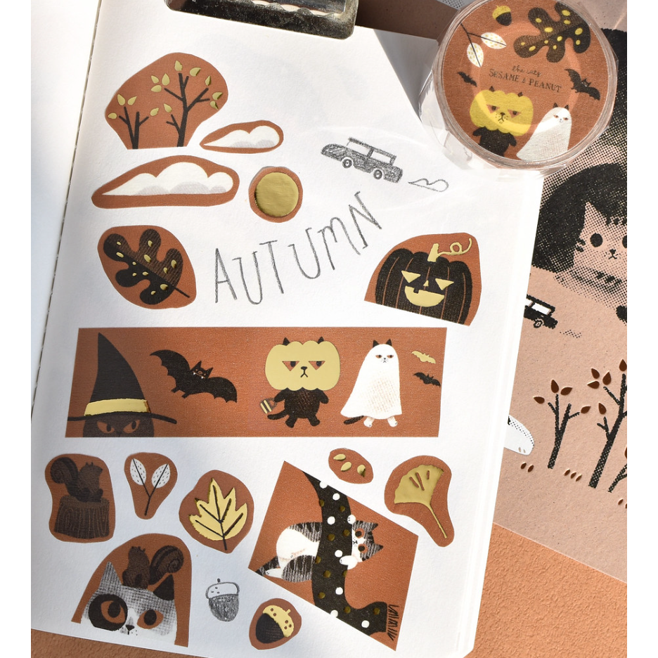 『紙膠帶分裝』大芝麻小花生 貓貓蝴蝶結/好好吃的貓/到處都是貓/貓貓魔法屋/好多貓貓的秋天/好多貓貓的冬天-細節圖4