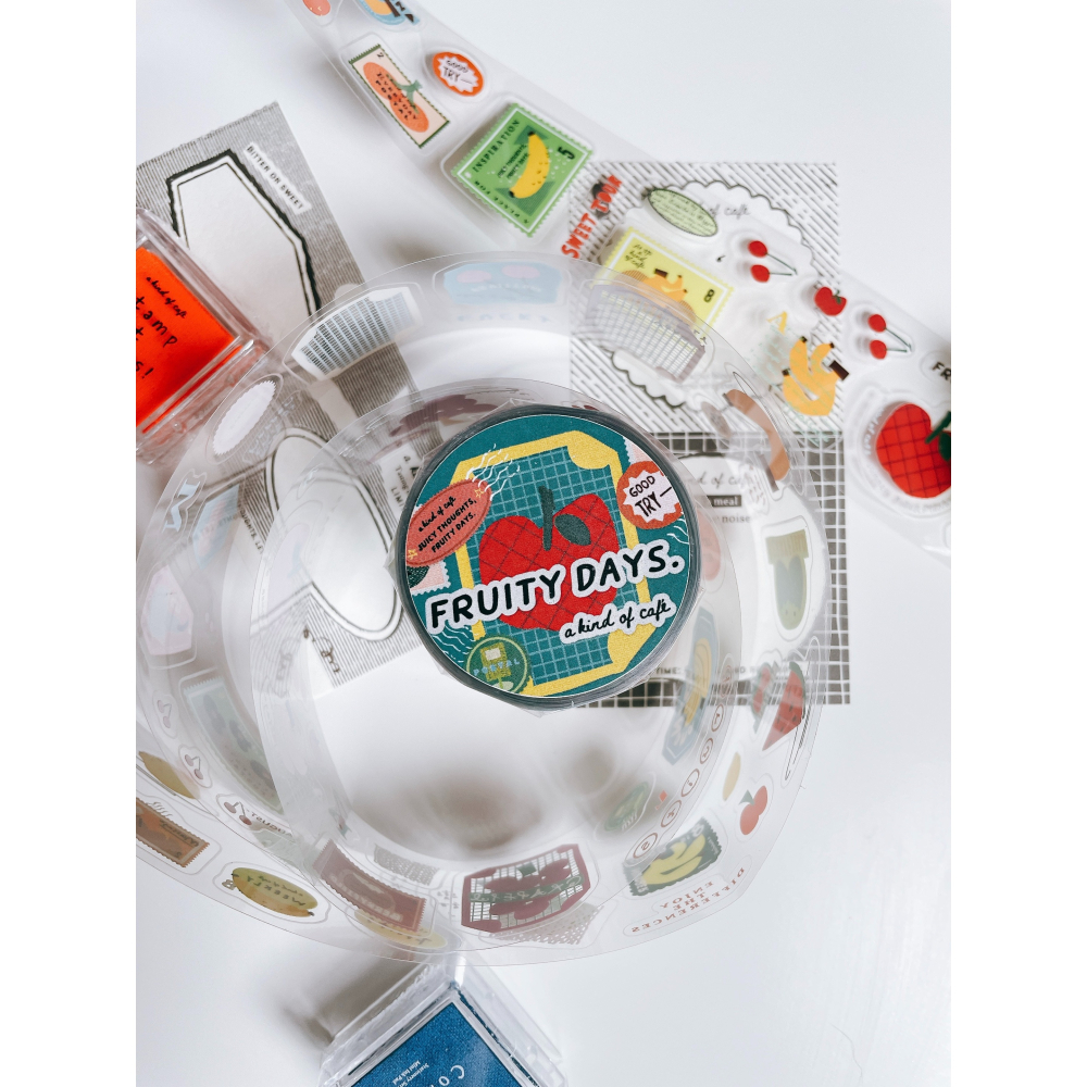 什物a kind of cafe 自由水果 Juicy Fruity 4cm亮面割型PET膠帶【立夏手帳生活】-細節圖7