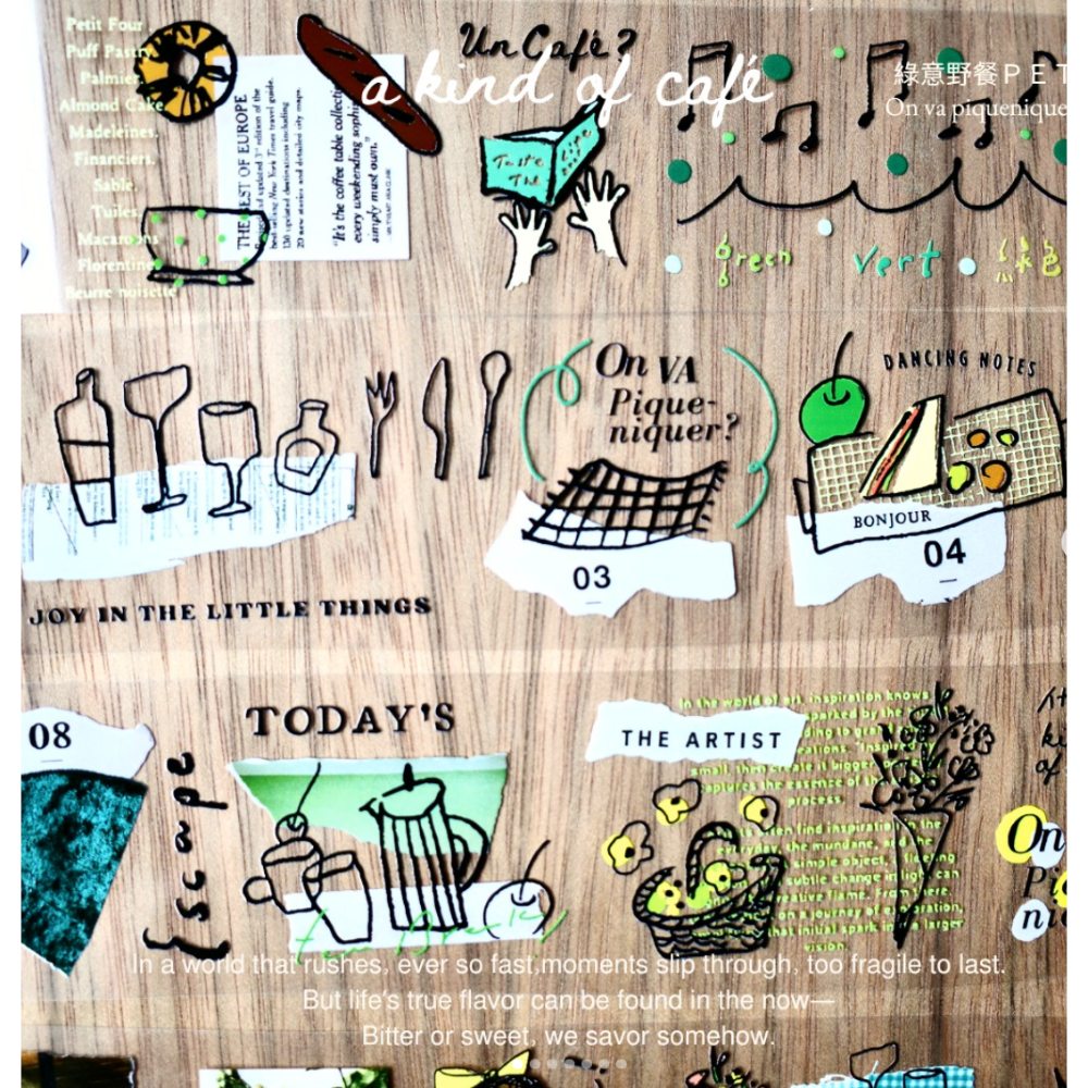 『膠帶分裝』a kind of cafe 什物工作室 循環 PET膠帶【立夏手帳生活】-規格圖11