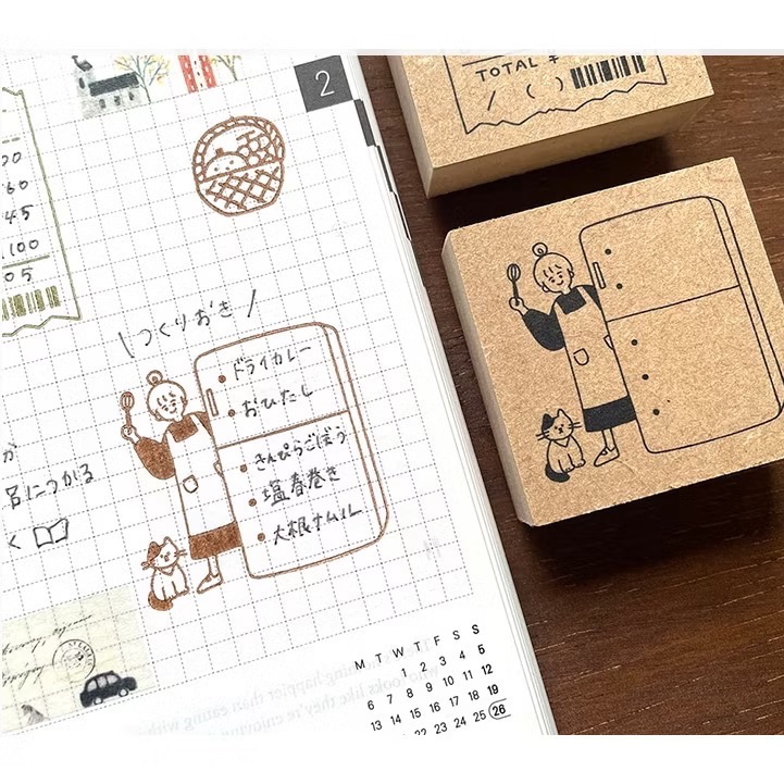 日本stamp marche L尺寸 印章市場 木頭印章 日本製【立夏手帳生活】-細節圖5