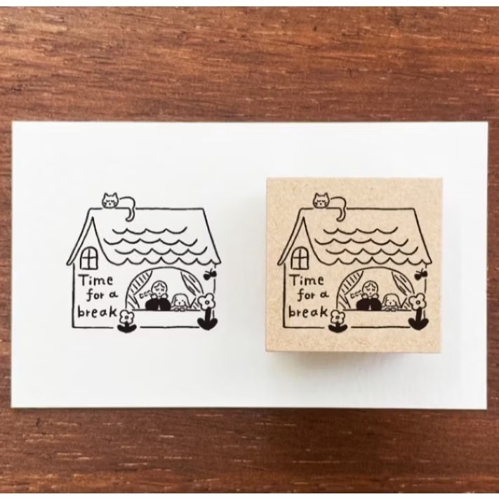 【新6款追加】Stamp Marche 印章市場 3x3cm 木頭印章 日本製【立夏手帳生活】-規格圖9