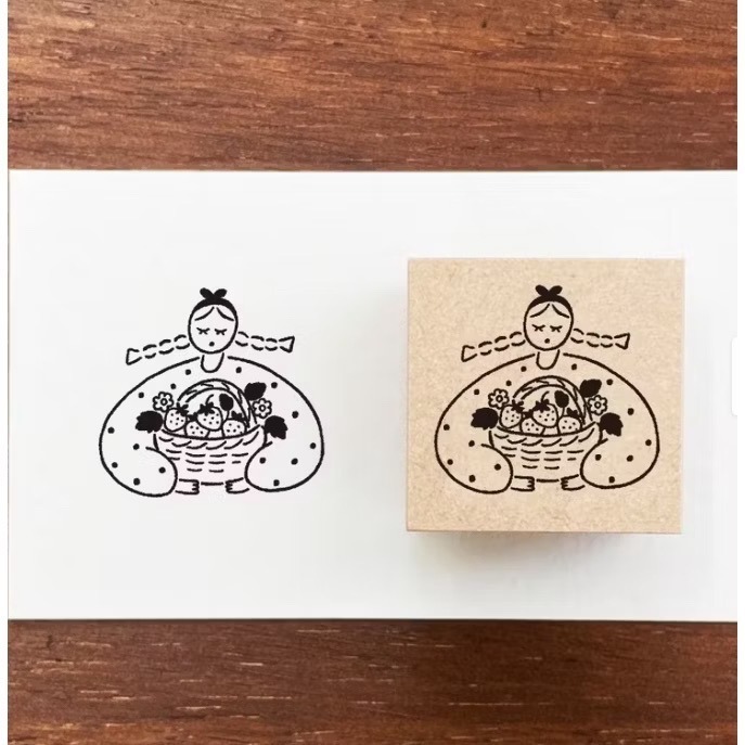 【新6款追加】Stamp Marche 印章市場 3x3cm 木頭印章 日本製【立夏手帳生活】-規格圖9
