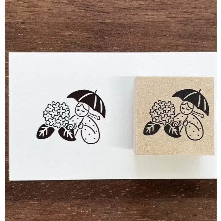 【新6款追加】Stamp Marche 印章市場 3x3cm 木頭印章 日本製【立夏手帳生活】-規格圖9