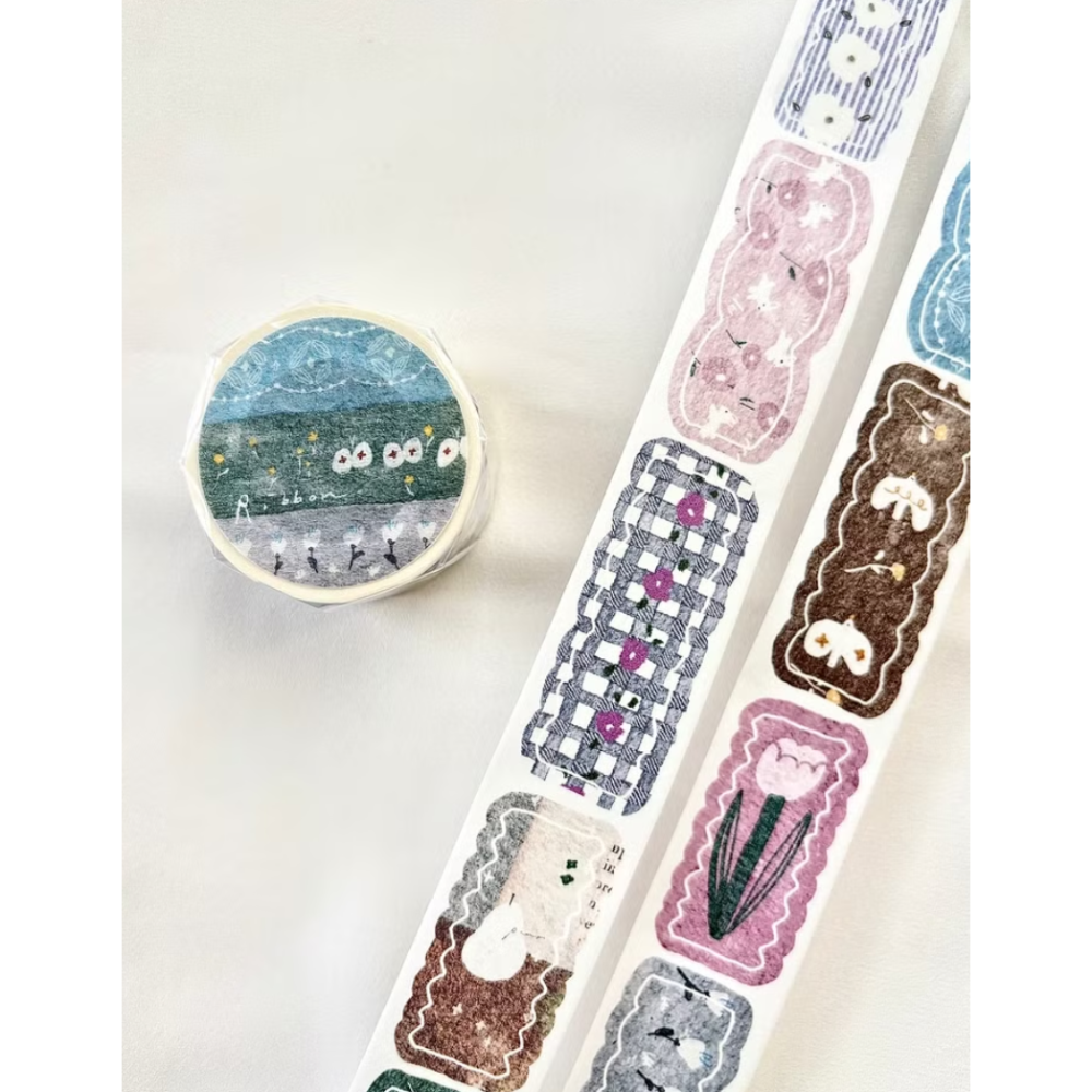 【2款】Pion「緞帶Ribbon/飛鳥Fly」2.5cm和紙割型膠帶【立夏手帳生活】-規格圖11