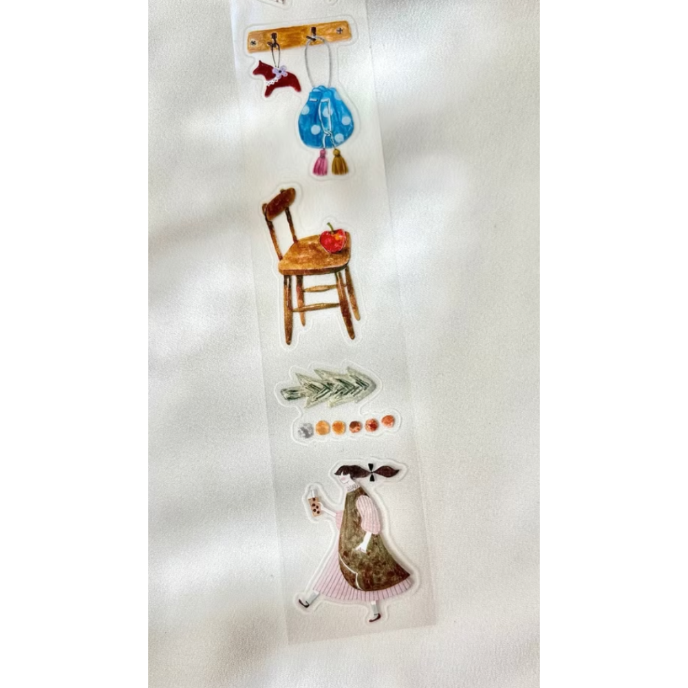 【2款】Pion「蕾絲Lace/織物Fabric」割型亮面PET膠帶【立夏手帳生活】-細節圖4