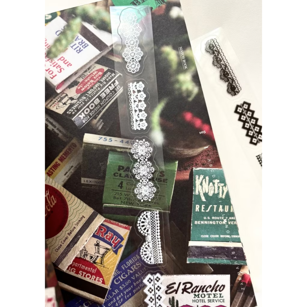 【2款】Pion「蕾絲Lace/織物Fabric」割型亮面PET膠帶【立夏手帳生活】-細節圖8