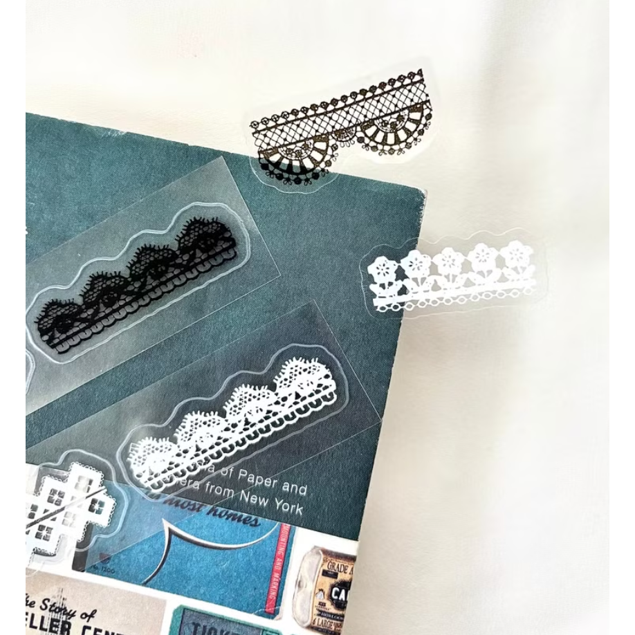 【2款】Pion「蕾絲Lace/織物Fabric」割型亮面PET膠帶【立夏手帳生活】-細節圖10