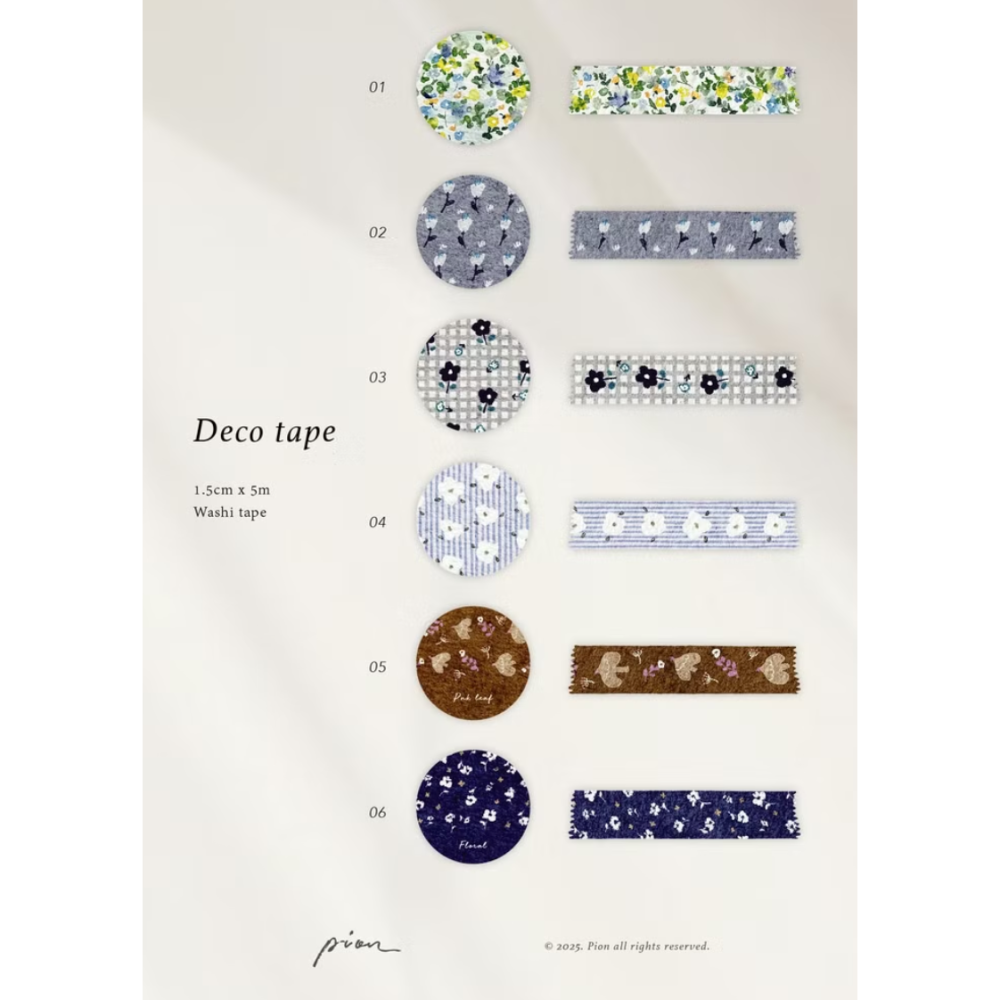 【6款】Pion Deco Tapes 1.5cm和紙割型膠帶【立夏手帳生活】-細節圖3