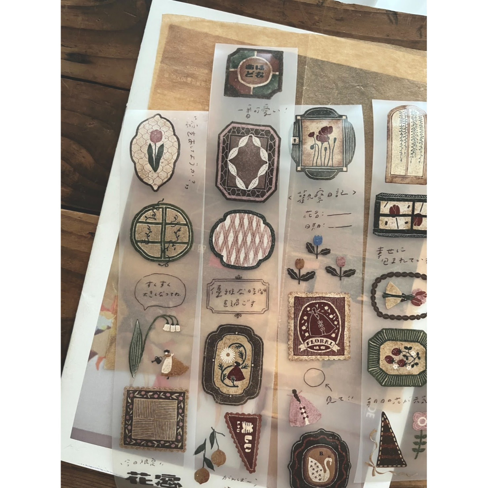 微瘋畫室 花窓Flower Window 5cm霧面PET膠帶【立夏手帳生活】-細節圖2