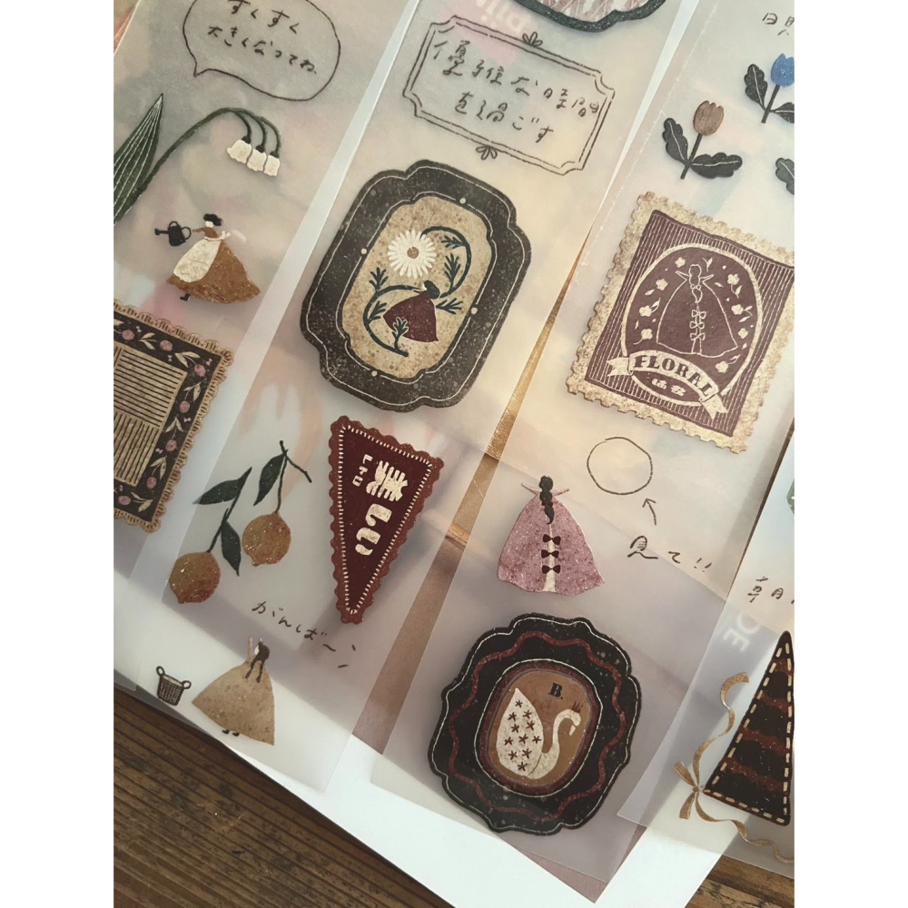 微瘋畫室 花窓Flower Window 5cm霧面PET膠帶【立夏手帳生活】-細節圖4