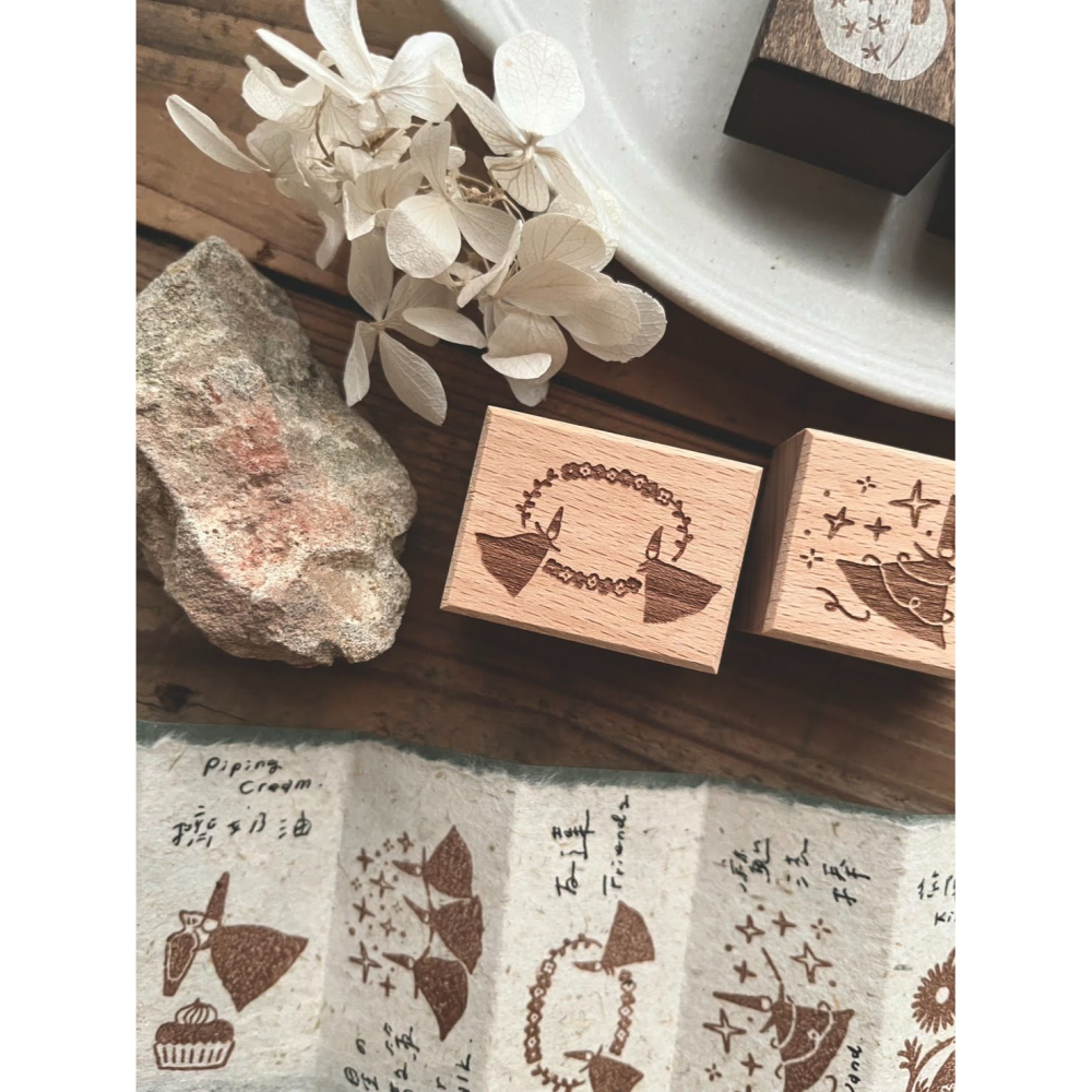 【共8款】微瘋畫室 フェアリー系列 木頭印章【立夏手帳生活】-細節圖4