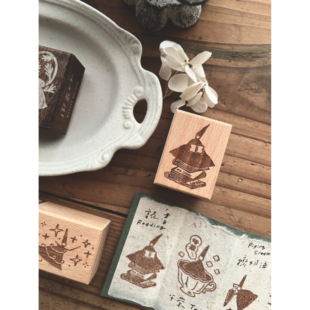 【共8款】微瘋畫室 フェアリー系列 木頭印章【立夏手帳生活】-細節圖5