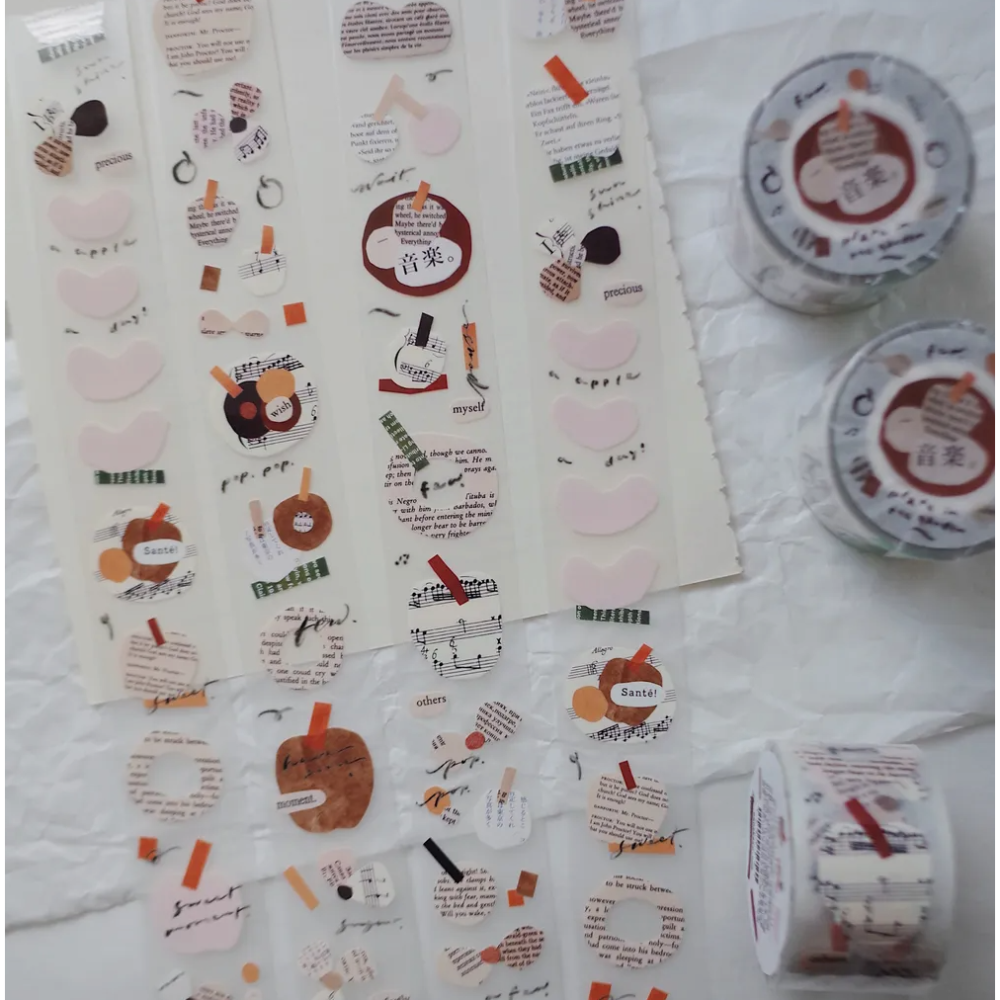 茄子先生 花園裡的餐盤 Plates in the garden 3cm霧面PET膠帶 【立夏手帳生活】-細節圖2