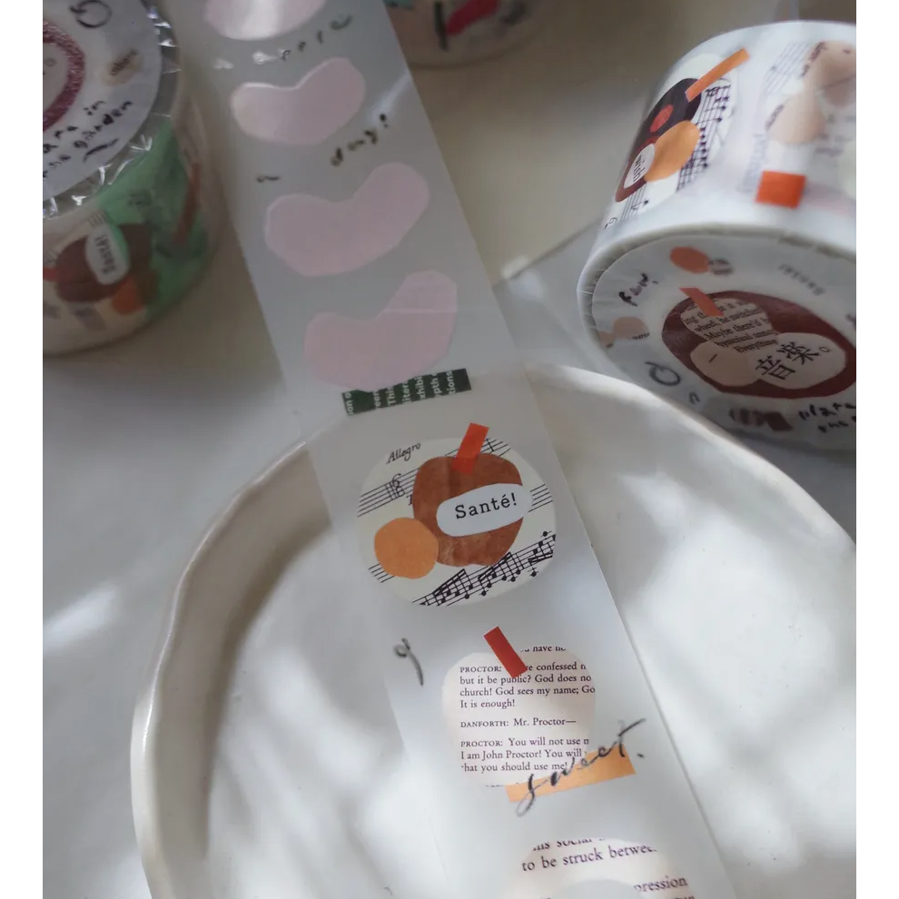 茄子先生 花園裡的餐盤 Plates in the garden 3cm霧面PET膠帶 【立夏手帳生活】-細節圖4