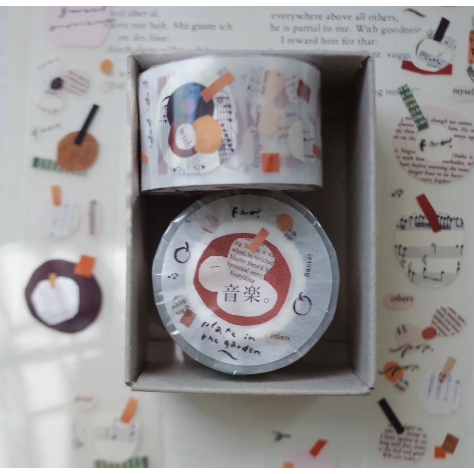 茄子先生 花園裡的餐盤 Plates in the garden 3cm霧面PET膠帶 【立夏手帳生活】-細節圖5