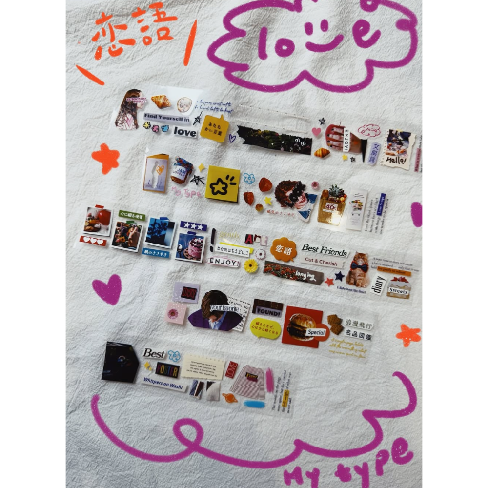 莫非是芝麻球 戀語 4cm亮面PET膠帶【立夏手帳生活】-細節圖2