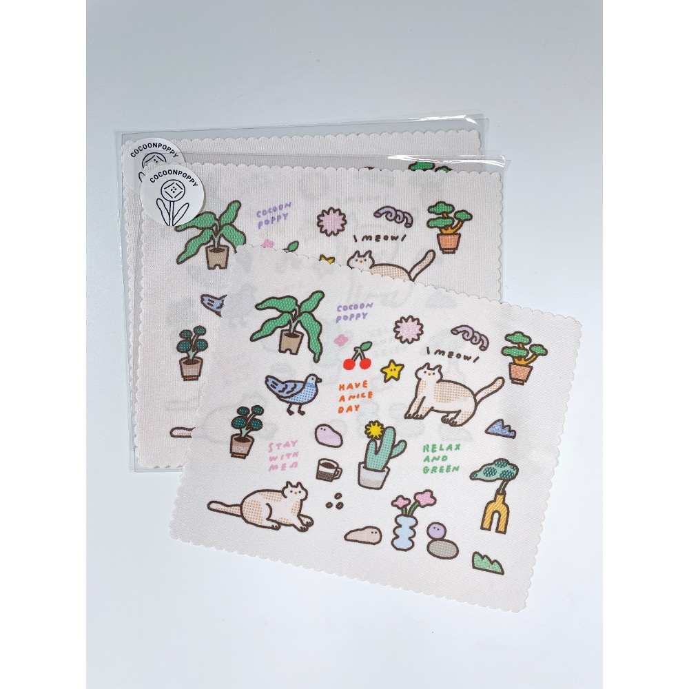 繭花 悠閒的散步 超細纖維眼鏡布 【立夏手帳生活】-細節圖2