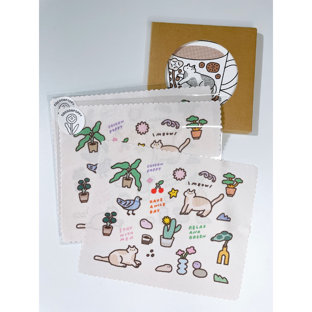 繭花 悠閒的散步 超細纖維眼鏡布 【立夏手帳生活】-細節圖3