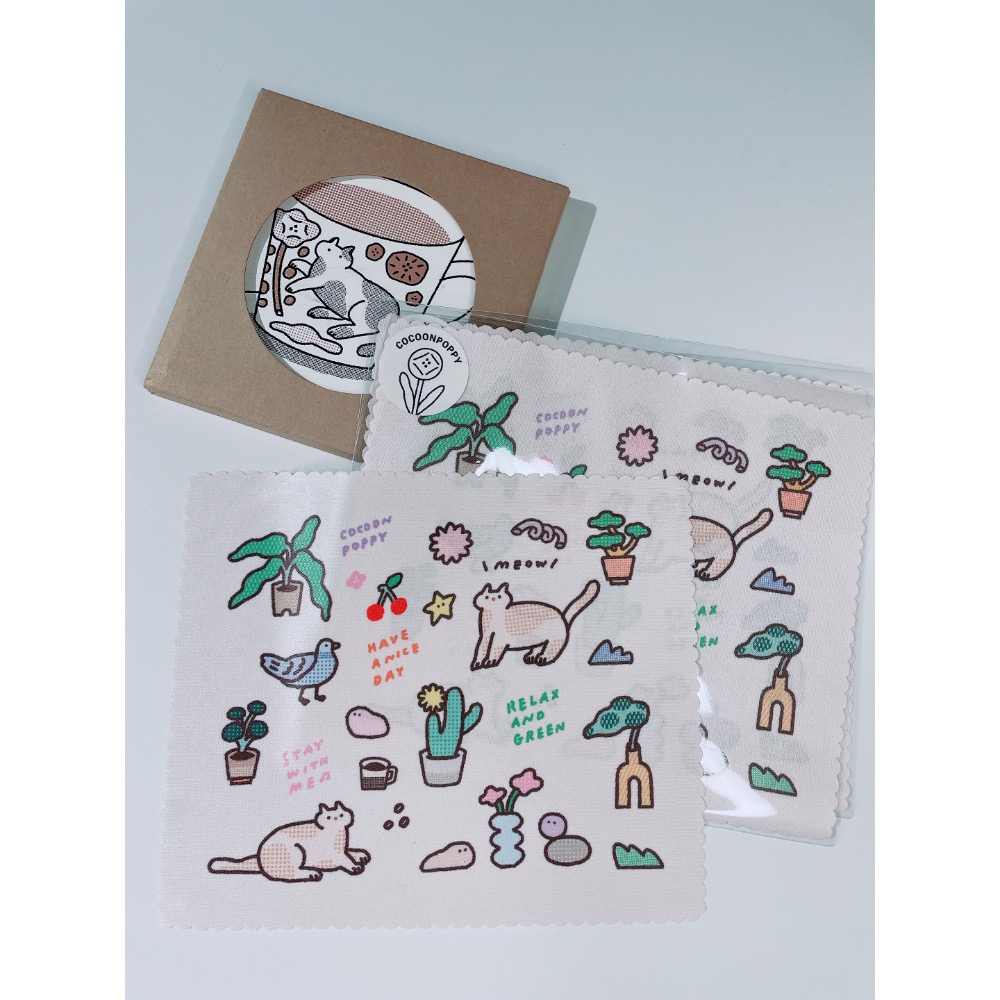 繭花 悠閒的散步 超細纖維眼鏡布 【立夏手帳生活】-細節圖5