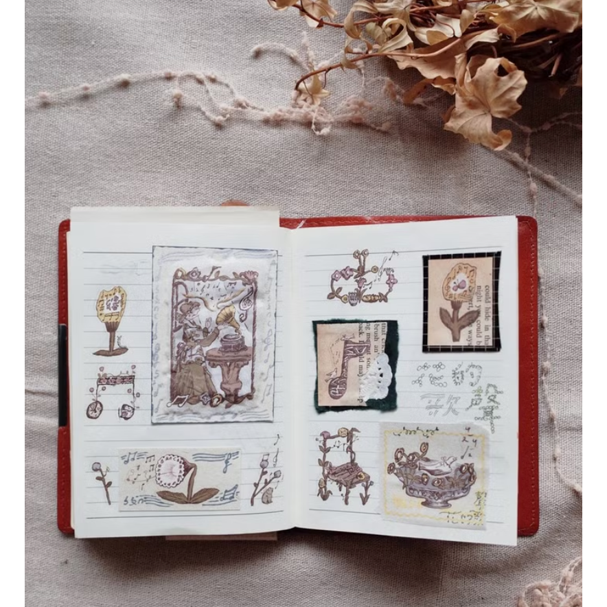 何包蛋 聽花的歌聲 轉印貼紙 2張組 misshoegg【立夏手帳生活】-細節圖3