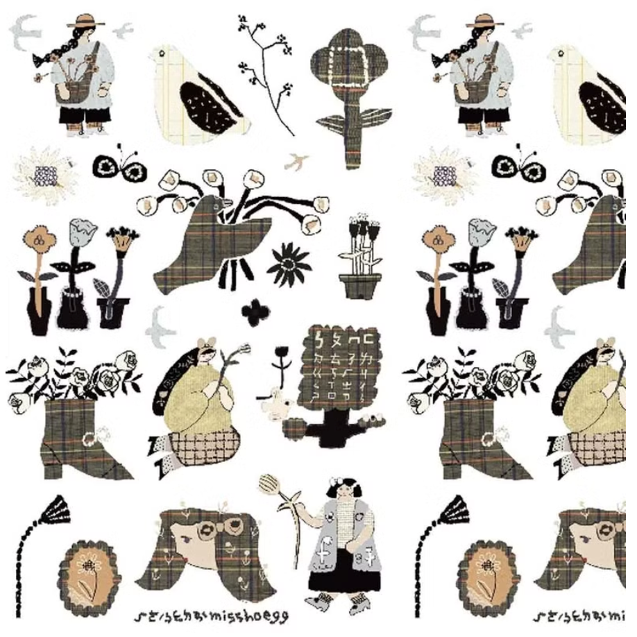 何包蛋 咖啡色的日子 轉印貼紙 2張組 misshoegg【立夏手帳生活】-細節圖3