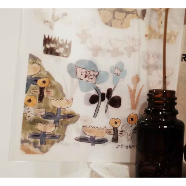 何包蛋 花影拼貼 轉印貼紙 2張組 misshoegg【立夏手帳生活】-細節圖2