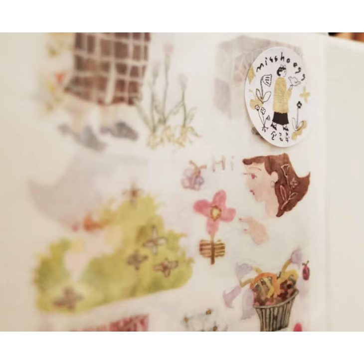 何包蛋 角落花園_水彩版 轉印貼紙 2張組 misshoegg【立夏手帳生活】-細節圖2