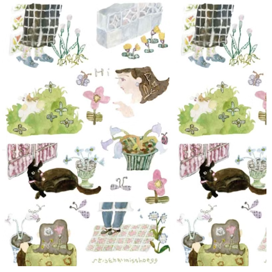 何包蛋 角落花園_水彩版 轉印貼紙 2張組 misshoegg【立夏手帳生活】-細節圖3