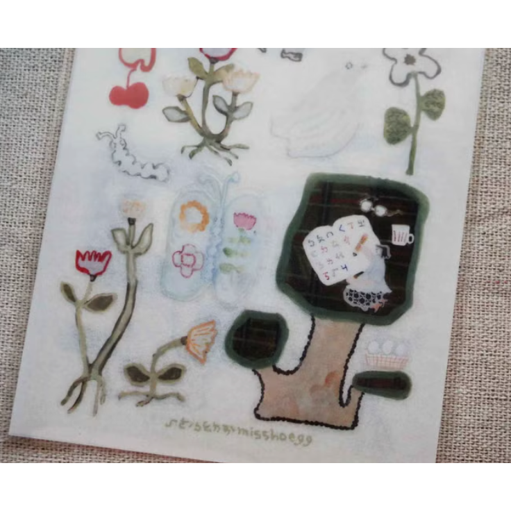 何包蛋 學習樹_水彩版 轉印貼紙 2張組 misshoegg【立夏手帳生活】-細節圖2