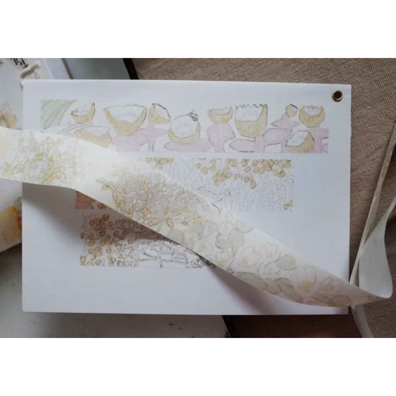 何包蛋 記憶花影 3cm和紙離型紙膠帶 misshoegg【立夏手帳生活】-細節圖3