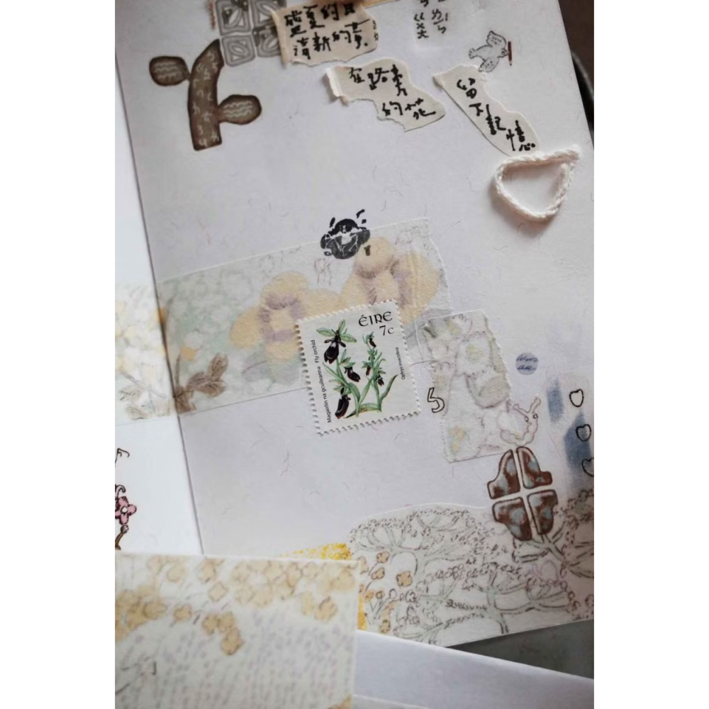 何包蛋 記憶花影 3cm和紙離型紙膠帶 misshoegg【立夏手帳生活】-細節圖6