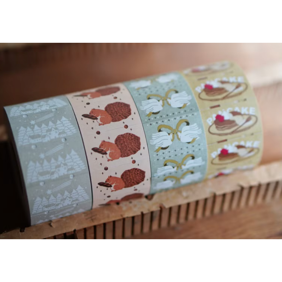 【共4款】IVY SNOW 森空「啾啾鳥/松鼠與麵包/鬆餅/冬」標籤貼紙卷【立夏手帳生活】-細節圖2