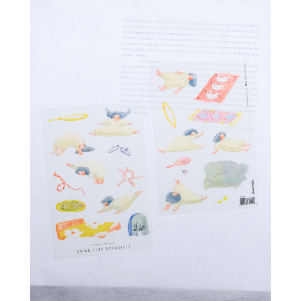 【4款】dodolulu『懶洋洋運動/花草之間/輕飄飄/一些紅線』轉印貼紙 女孩 手帳素材 紙貼紙【立夏手帳生活】-規格圖9