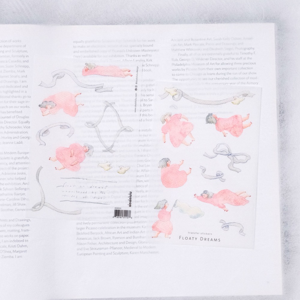 【4款】dodolulu『懶洋洋運動/花草之間/輕飄飄/一些紅線』轉印貼紙 女孩 手帳素材 紙貼紙【立夏手帳生活】-規格圖9