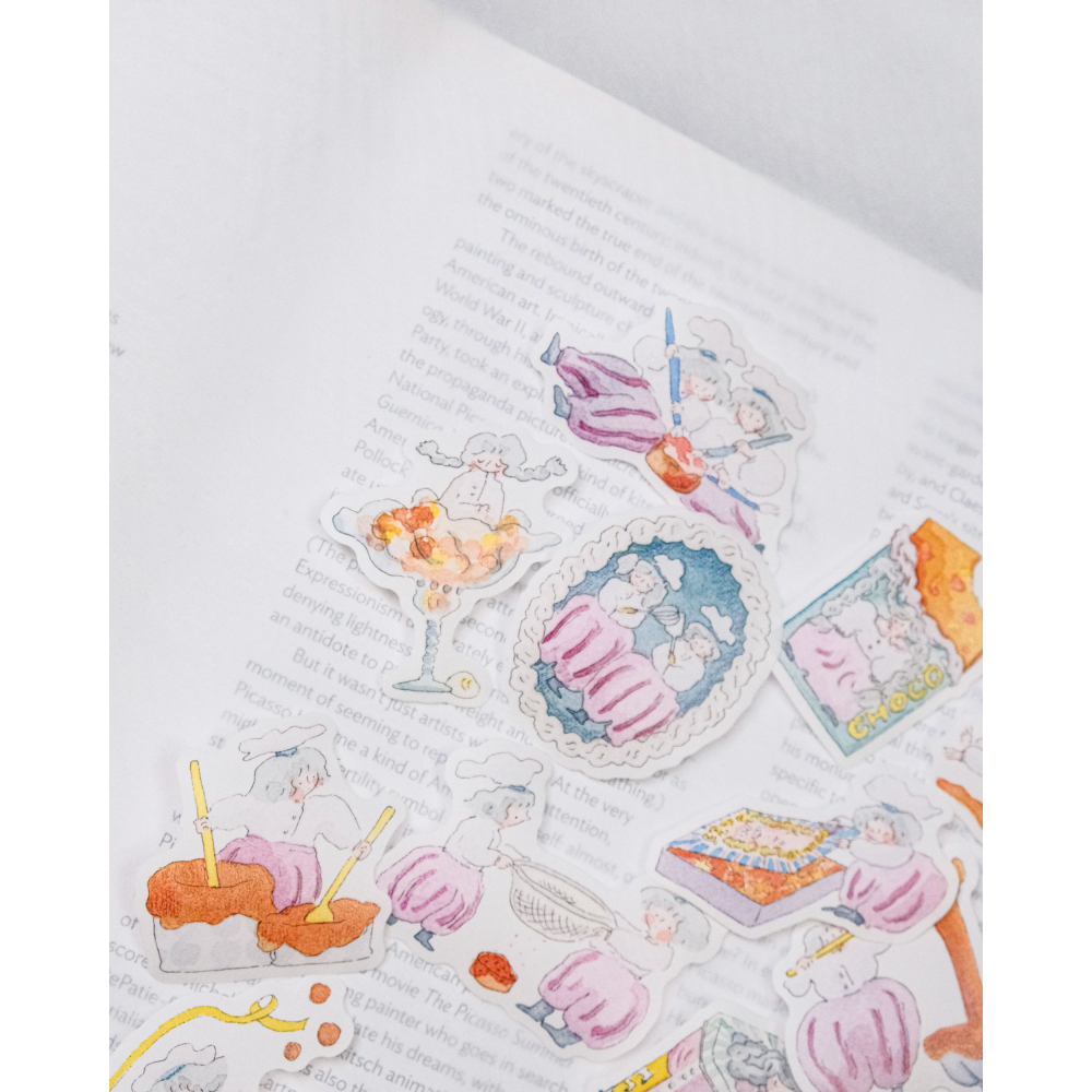 dodolulu 火柴盒手帳貼紙12「可可屋」女孩貼紙 手帳素材 紙貼紙【立夏手帳生活】-細節圖2