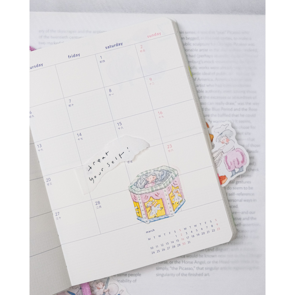 dodolulu 火柴盒手帳貼紙12「可可屋」女孩貼紙 手帳素材 紙貼紙【立夏手帳生活】-細節圖8