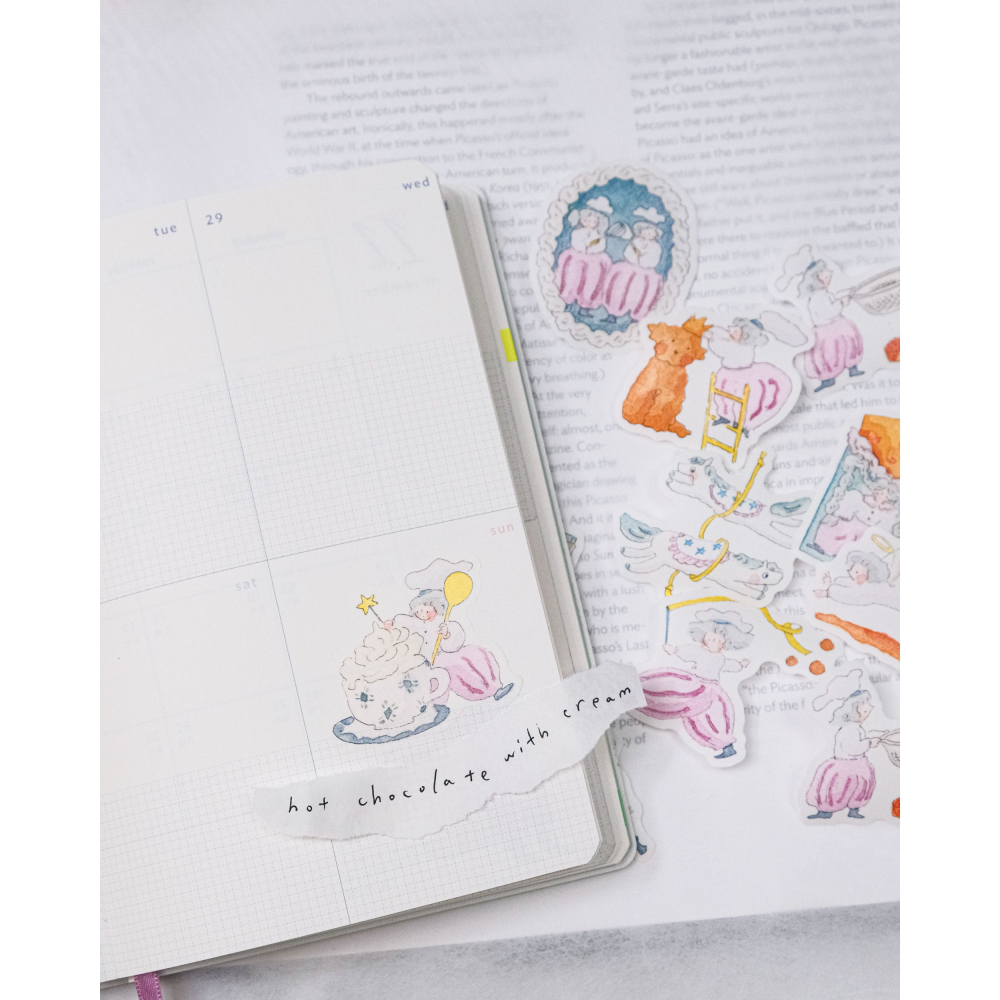 dodolulu 火柴盒手帳貼紙12「可可屋」女孩貼紙 手帳素材 紙貼紙【立夏手帳生活】-細節圖10